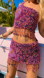 Paradiso Multicolor Beaded Fringe Two-Piece Setets