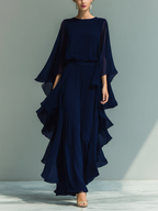 Midnight Grace Chiffon Two-Piece Set