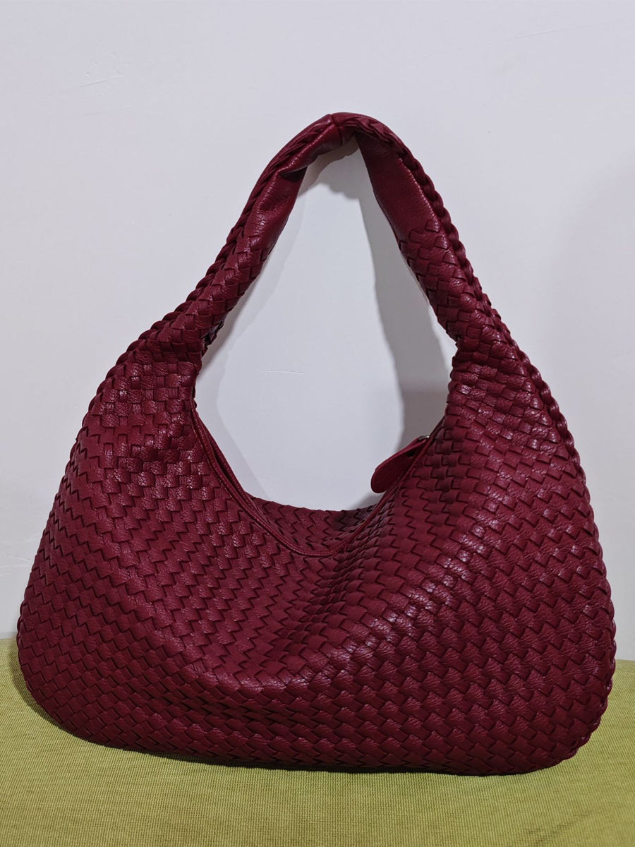 Women's Fashionable Leather Woven Bag