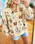Snow Goose Sequin Bow Sweatshirt