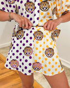 Full Shine Tiger Sequin Polka Dot Skirt