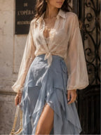 Layered Shirt Skirt Set
