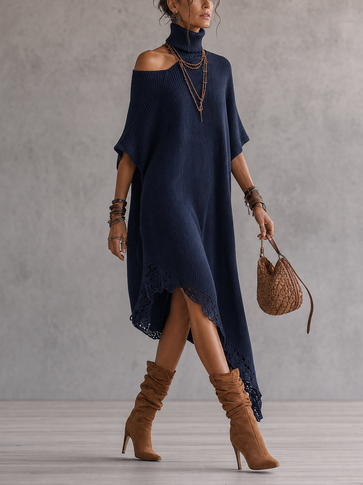 Asymmetric Off-Shoulder Maxi Dress