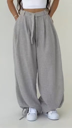 Plaid Baggy Wide Leg Pants