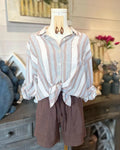 Without Overthinking Stripe Cotton Bloue