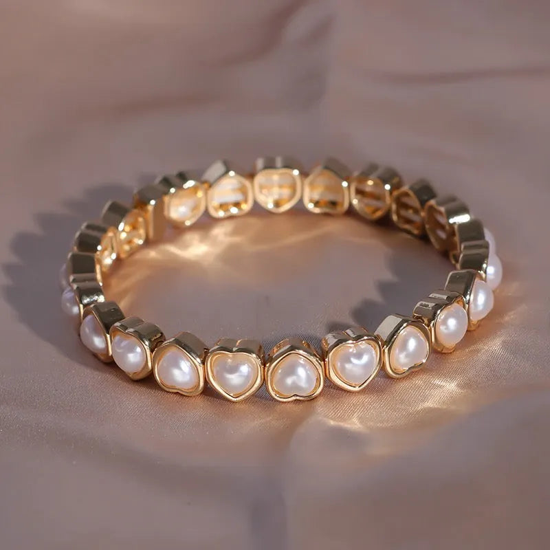 Heart-shaped Elastic Rope Bracelet