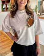 Football Embroidered Patch Top