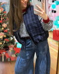 Simple Plaid Vest Jacket