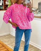 Leopard Print Crew Neck Sweatshirt