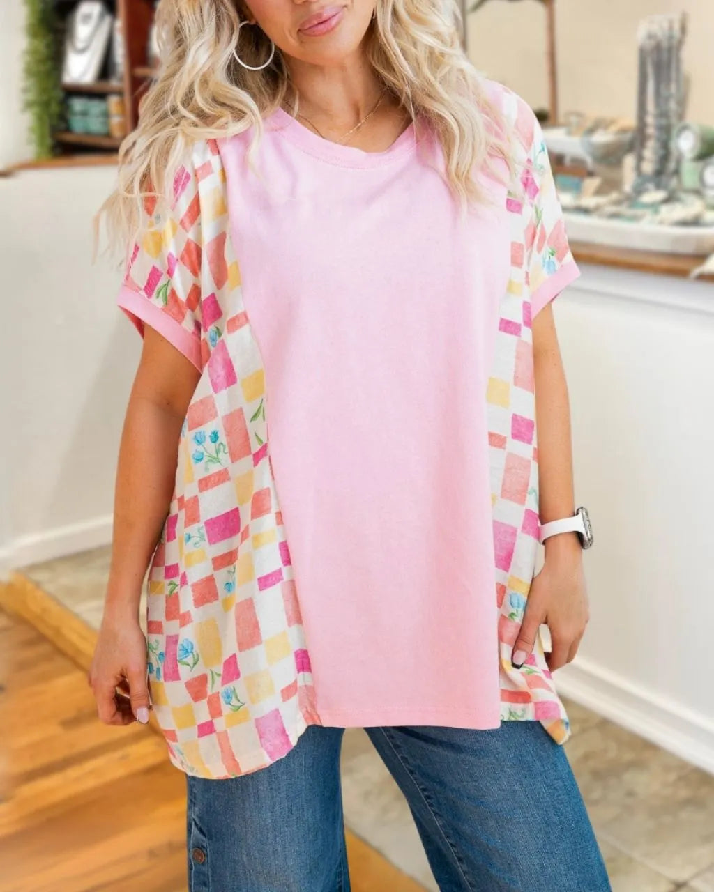 Floral Mosaic Patchwork Top