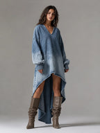 Oversized Denim High-Low Dress
