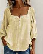 New Arrivals🌸Square Neck Half Button Blouse