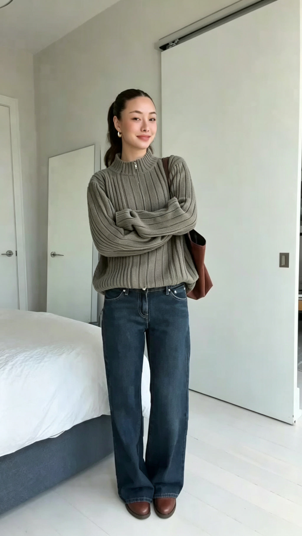 Cozy Sweater Collection for Fall 3 Styles Off Shoulder Cable Knit Mock Neck