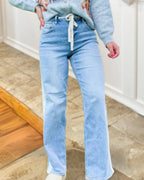 Side Striped Washed Denim Jeans