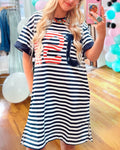 USA Patch Striped Dress