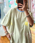 Star Patch Stripe Oversized Top