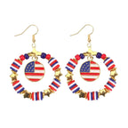 Independence Day Beaded Star Earrings