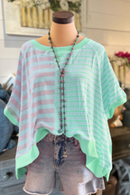 Oversized Colorblock Stripe Top