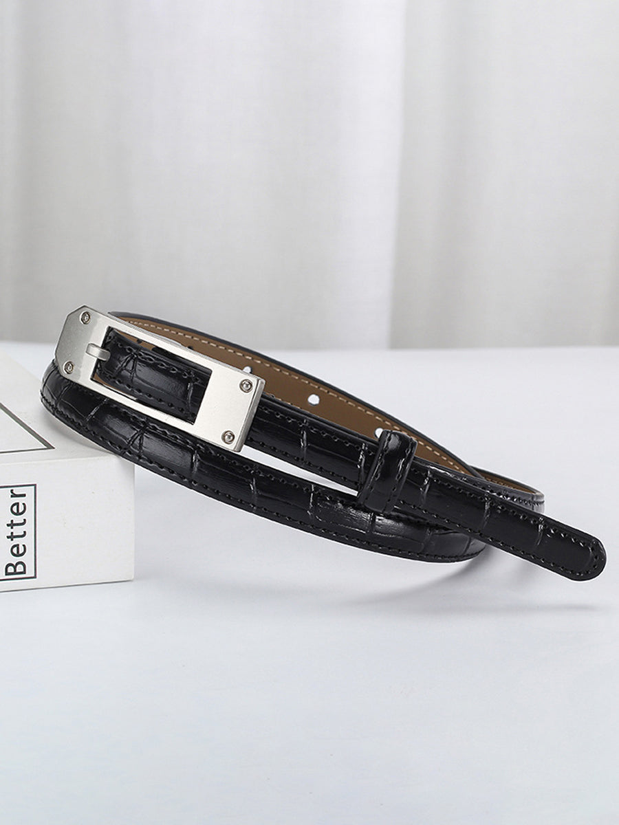 Women's Fashionable Alligator Leather Thin Belt