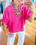 Patchwork Leopard Dolman Top