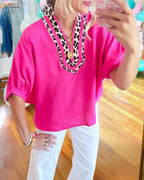 Patchwork Leopard Dolman Top