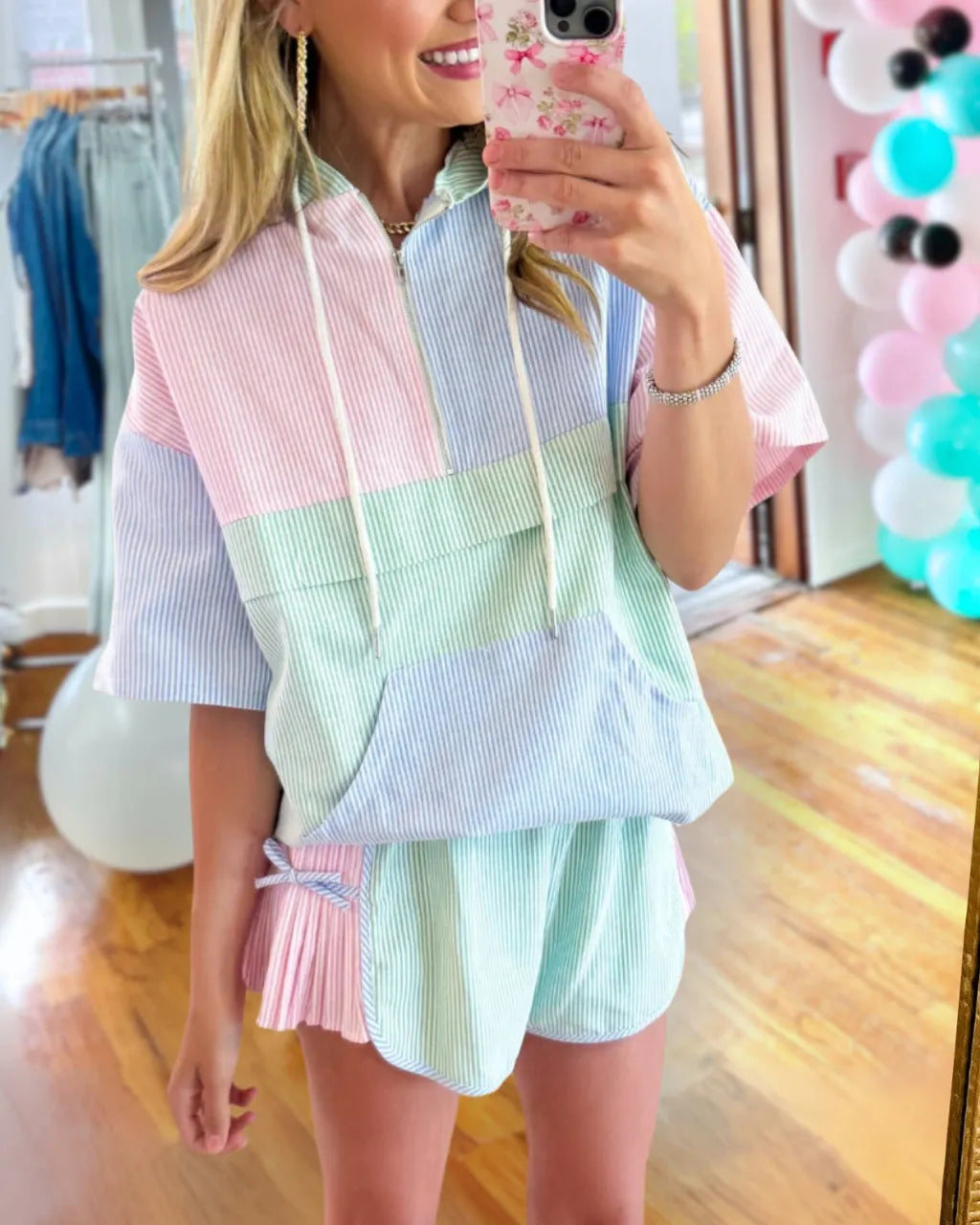 Twisted Ribbed Colorblock Set