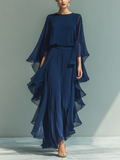Midnight Grace Chiffon Two-Piece Set