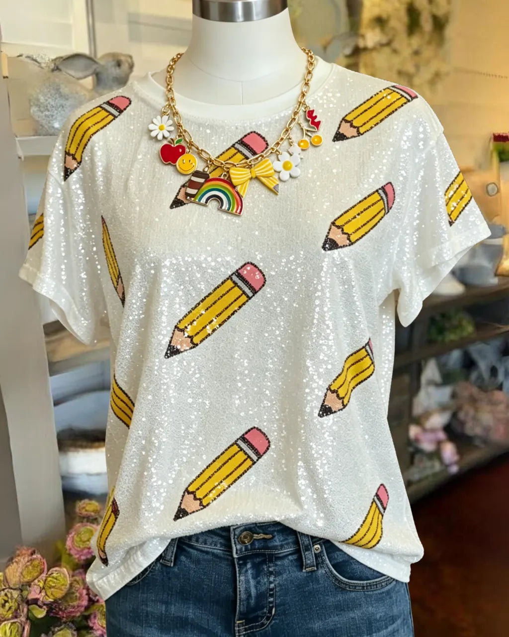 Sparkling Pencil Sequin Top