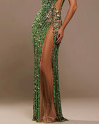 Sexy Crystal-Embellished Sequin Dress