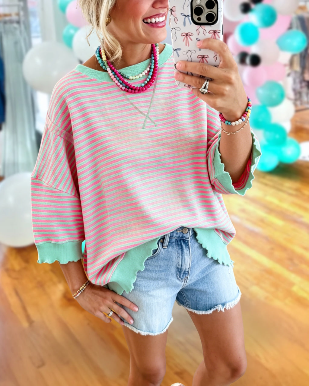 Cozy Striped Oversized Top