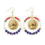 Independence Day Beaded Star Earrings