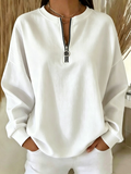 New Arrivals🔥Women Plain Crew Neck Vintage Long Sleeve Sweatshirt