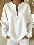 New Arrivals🔥Women Plain Crew Neck Vintage Long Sleeve Sweatshirt