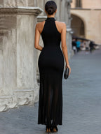 Halter Fishtail Midi Dress