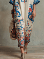 Floral Paisley Kaftan Midi Dress