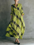 Art-inspired Print Loose Cotton-linen Dress