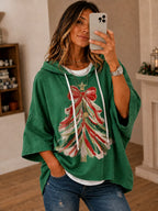 Watercolor Christmas Tree Oversized Hoodie