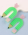 Unique Pencil Heart Earrings