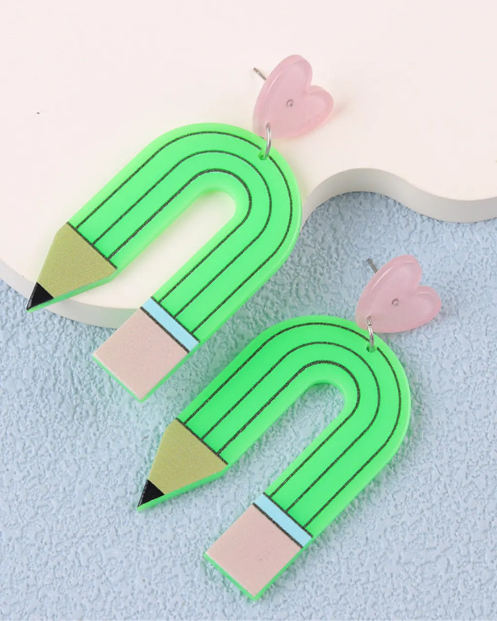 Unique Pencil Heart Earrings