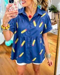 Pencil Sequin Poplin Shirt