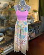 Lace Trim Floral Smocked Pants