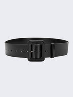 Women's Fashion Imitation Leather Solid Color Square Belt