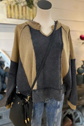 Patchwork Waffle Terry Sweatshirt