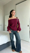 Cozy Sweater Collection for Fall 3 Styles Off Shoulder Cable Knit Mock Neck