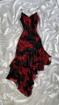 Floral Beaded Asymmetrical Dress