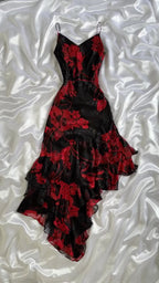 Floral Beaded Asymmetrical Dress