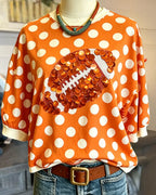 American Football Sequined Polka Dot T-shirt