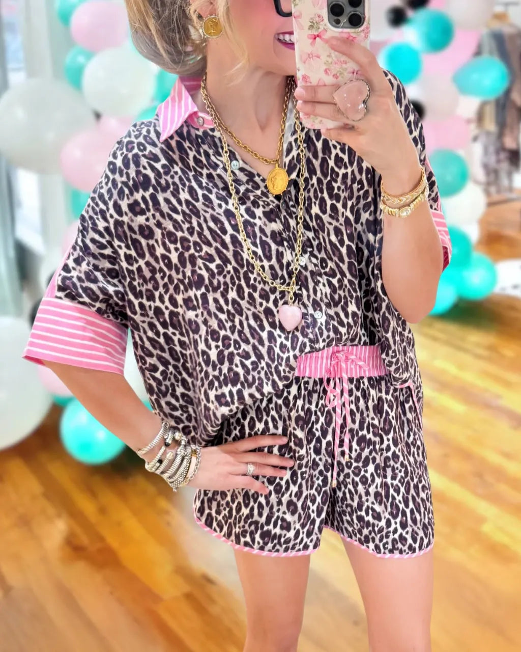 Stripes Mixed Leopard Set