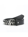Women's Black Punk - Style Faux Leather Spike - Embellished Waist Belt