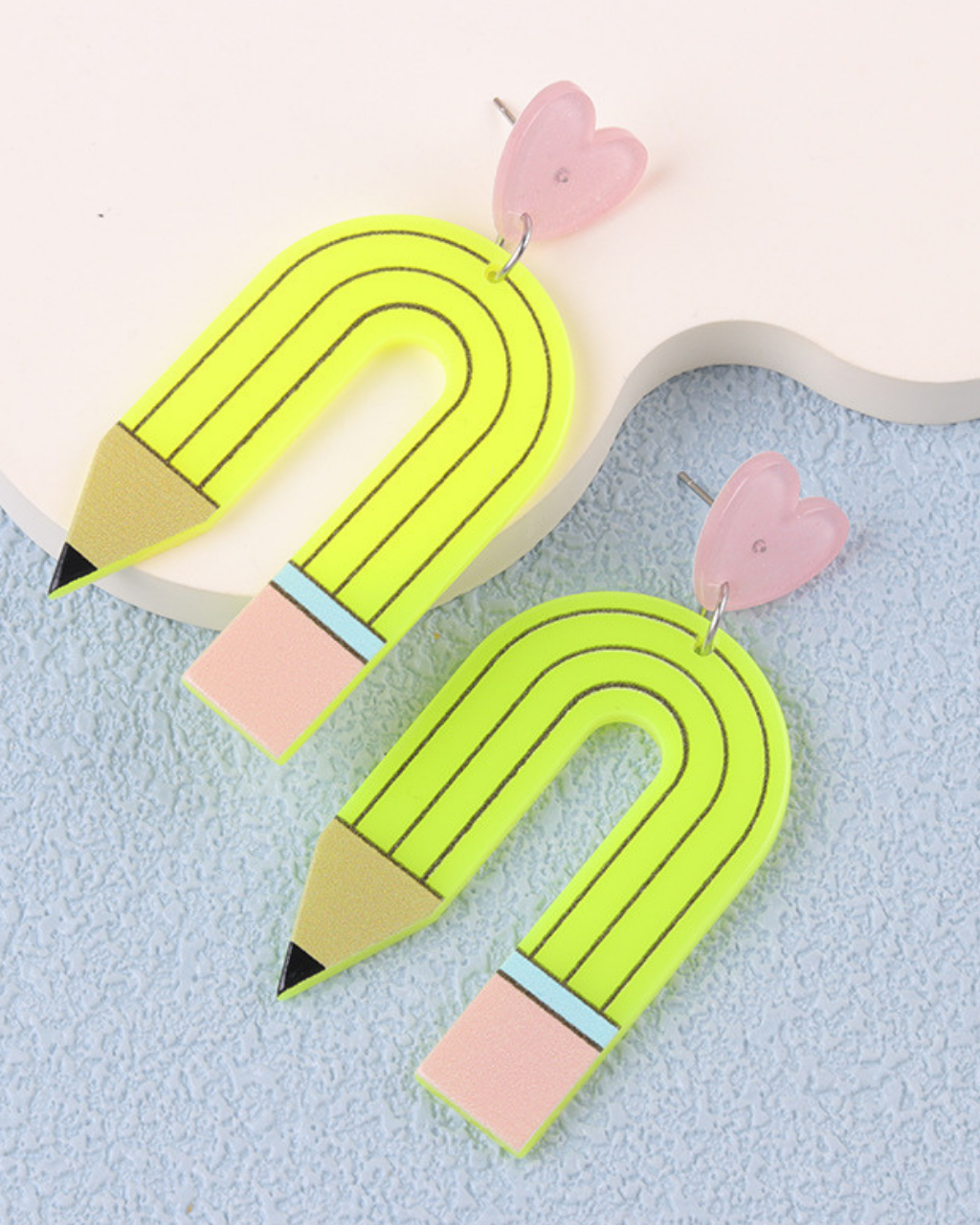 Unique Pencil Heart Earrings